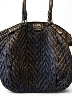 Coach Quilted Large Black Shoulder Bag